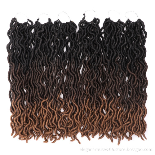 Hot Product 24Roots/pack Synthetic Goddess Faux Locs Pre-made Loop light Crochet Braid Hair Extensions